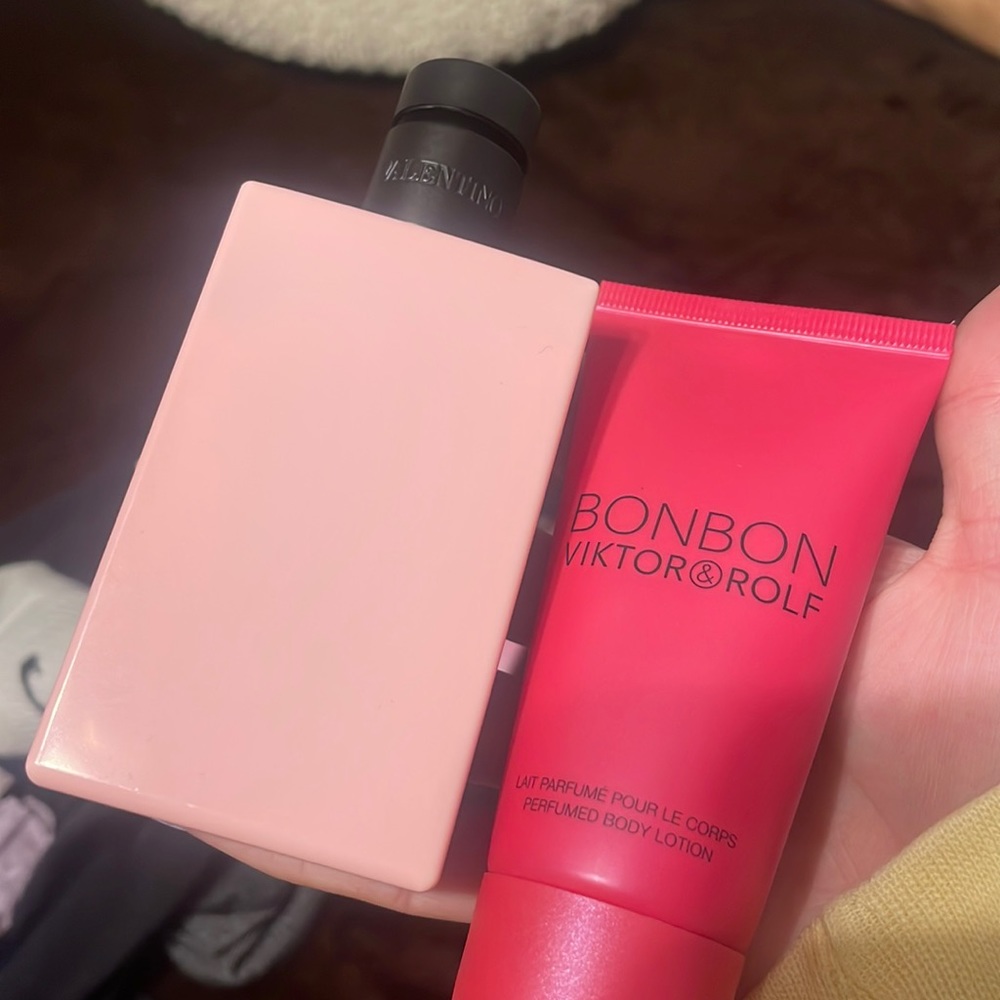 perfume body lotions VALENTINO AND VIKTOR&ROLF package